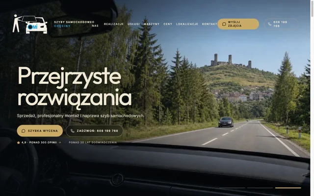 Projekt strony autoszyby-checiny.pl