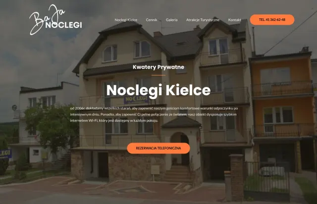 Widok strony noclegibaja.pl