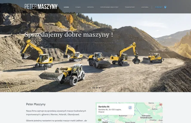 Widok strony petermaszyny.pl