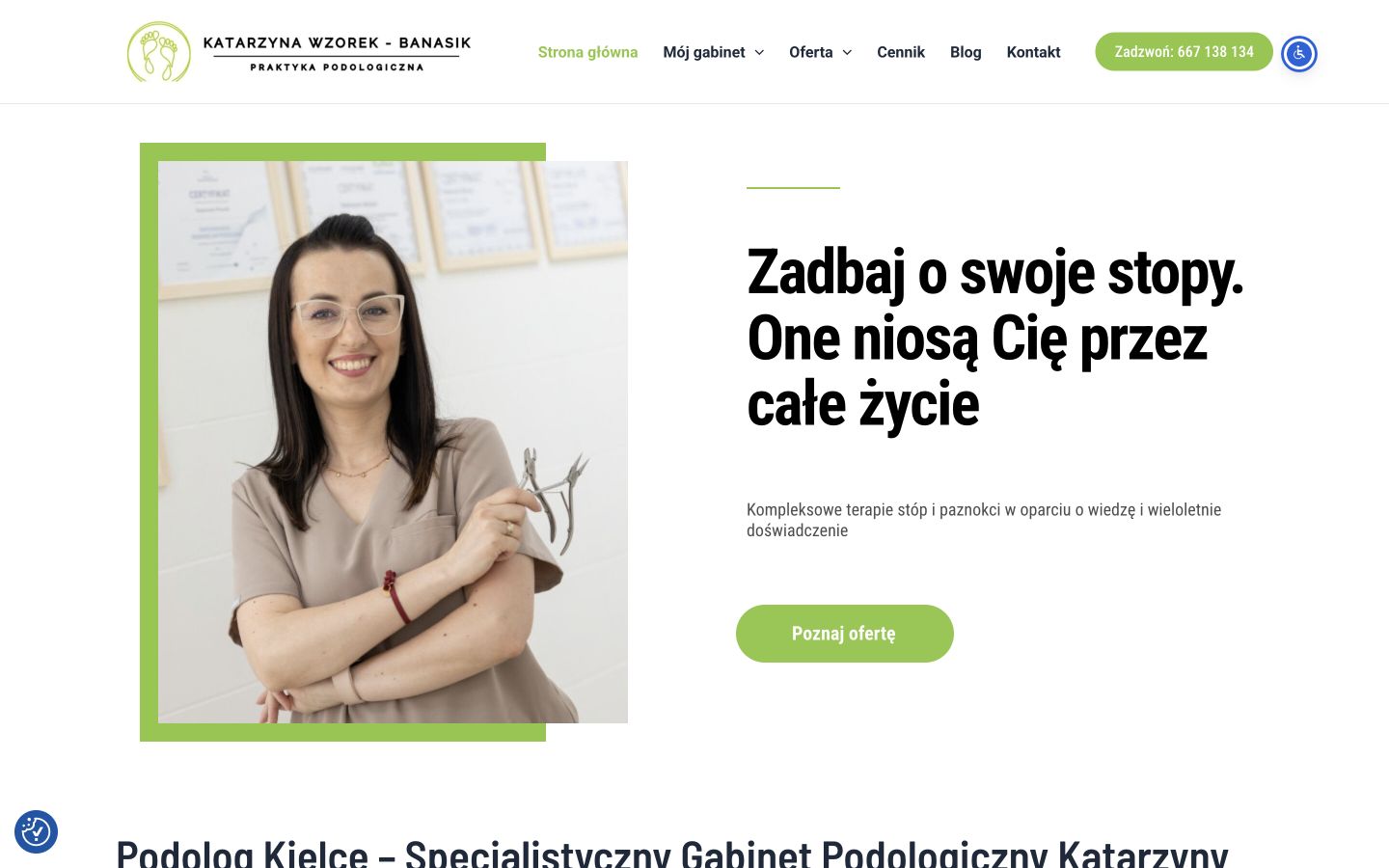 Widok strony podologkielce.pl